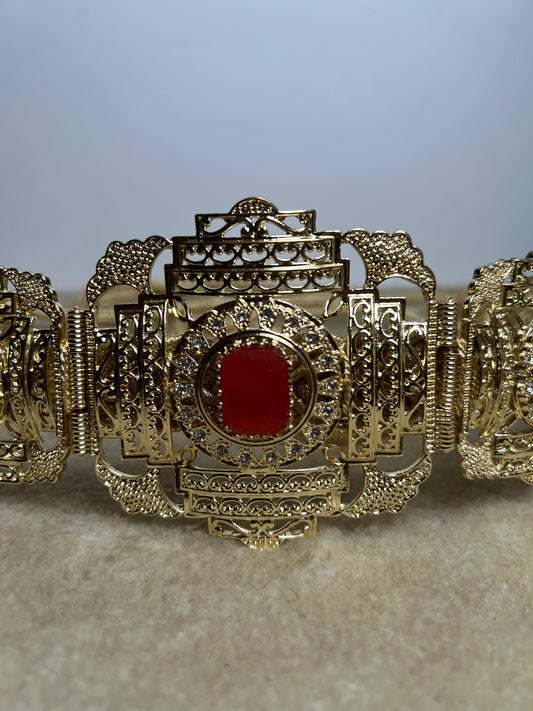 Ceinture Acier Doré et Orange