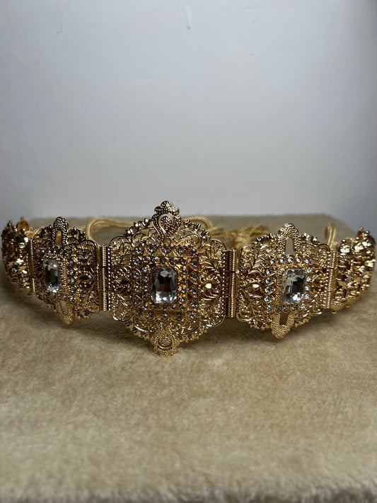 Ceinture Acier Doré et Blanc