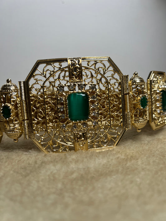 Ceinture Acier Doré et Vert