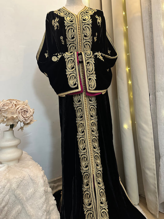 Caftan velours luxe Noir