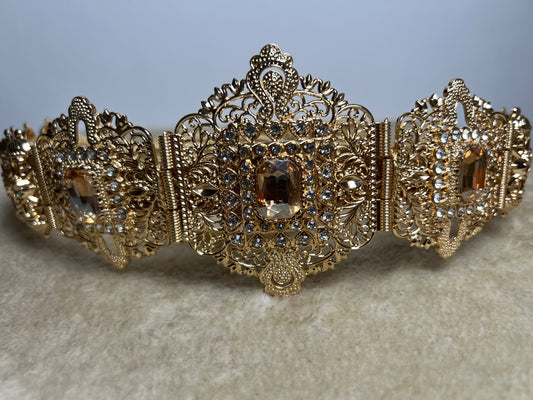 Ceinture Acier Doré et Marron