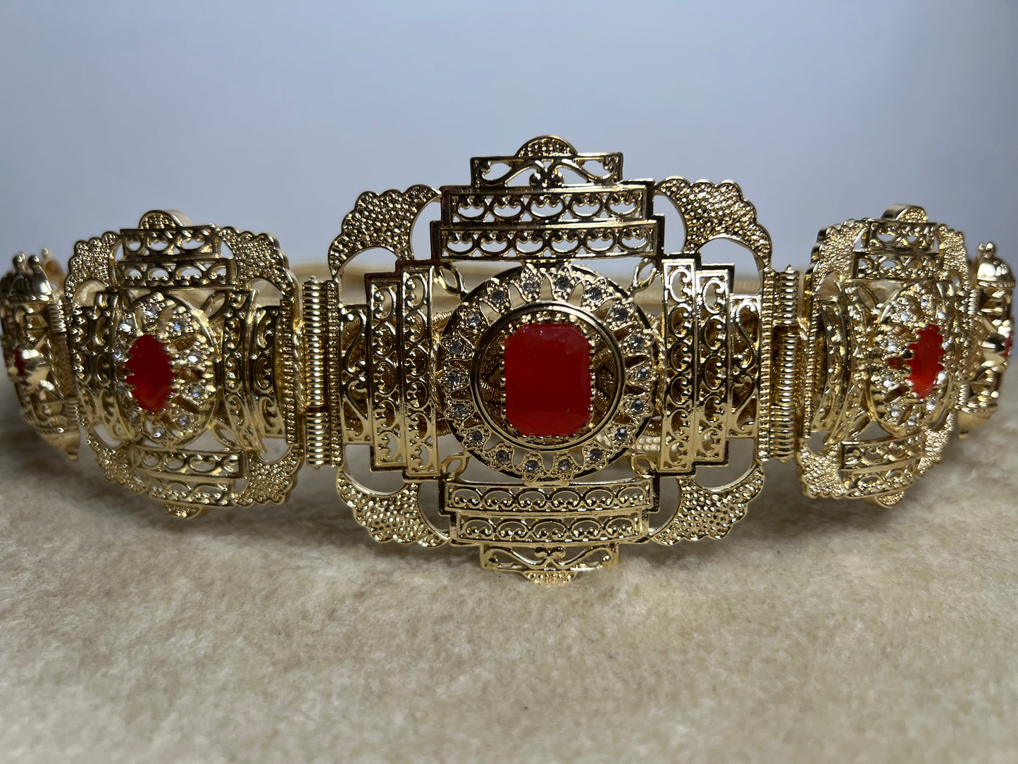 Ceinture Acier Doré et Orange