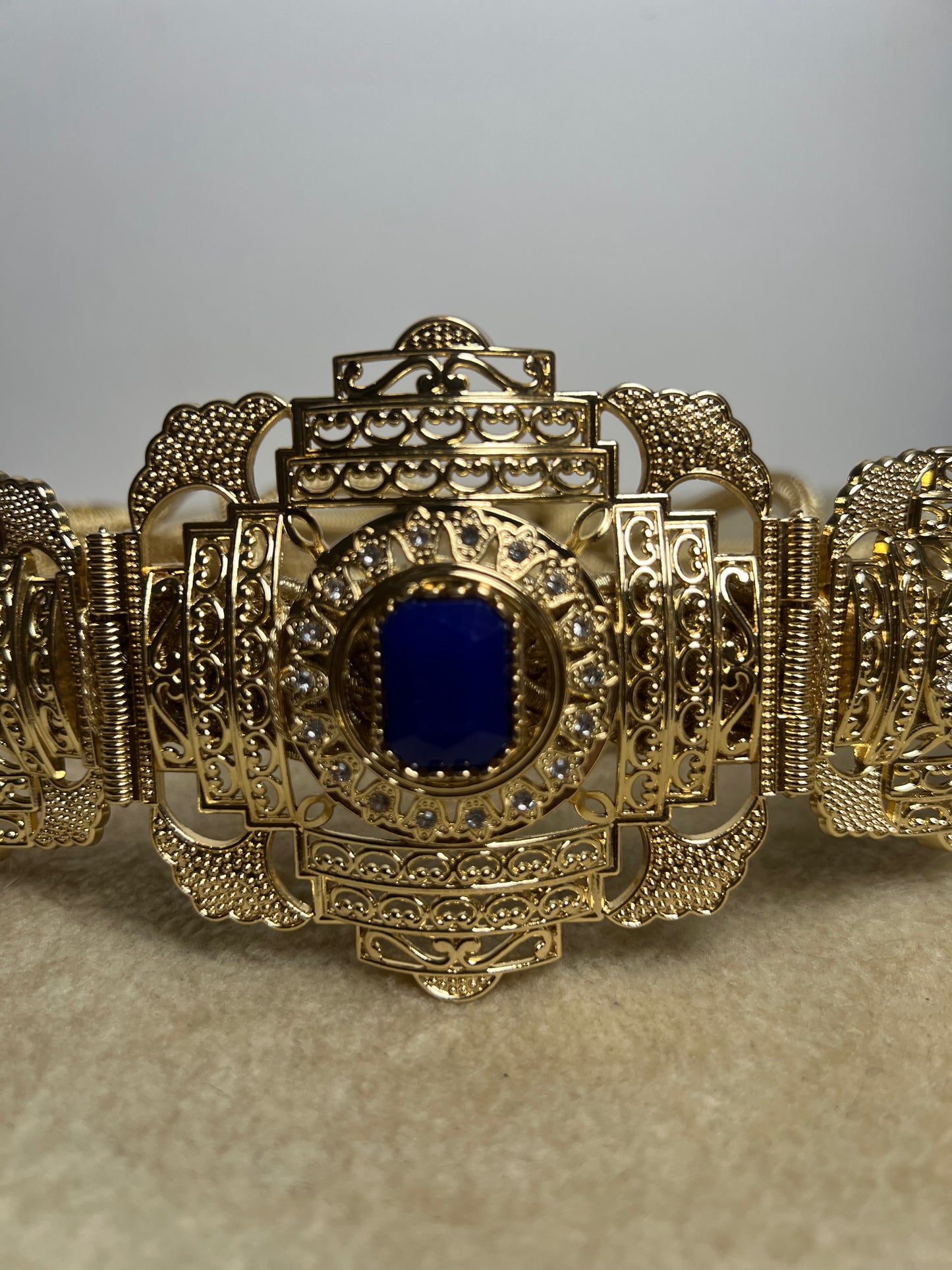 Ceinture Acier Doré et bleu