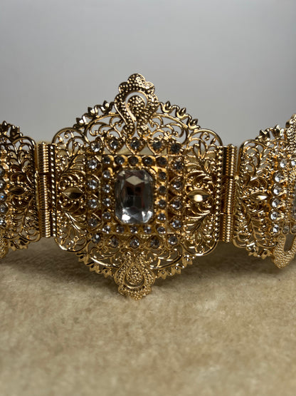 Ceinture Acier Doré et Blanc