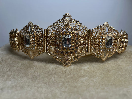 Ceinture Acier Doré et Blanc