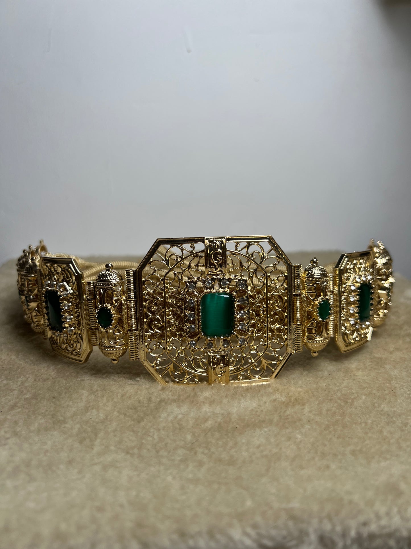 Ceinture Acier Doré et Vert