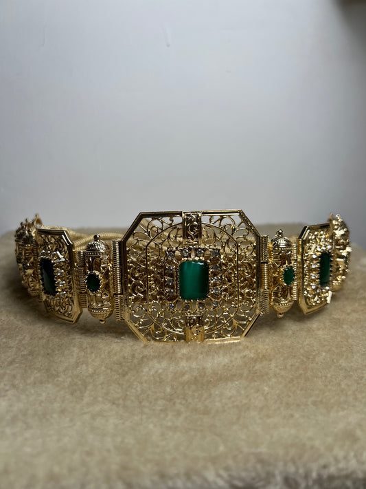 Ceinture Acier Doré et Vert