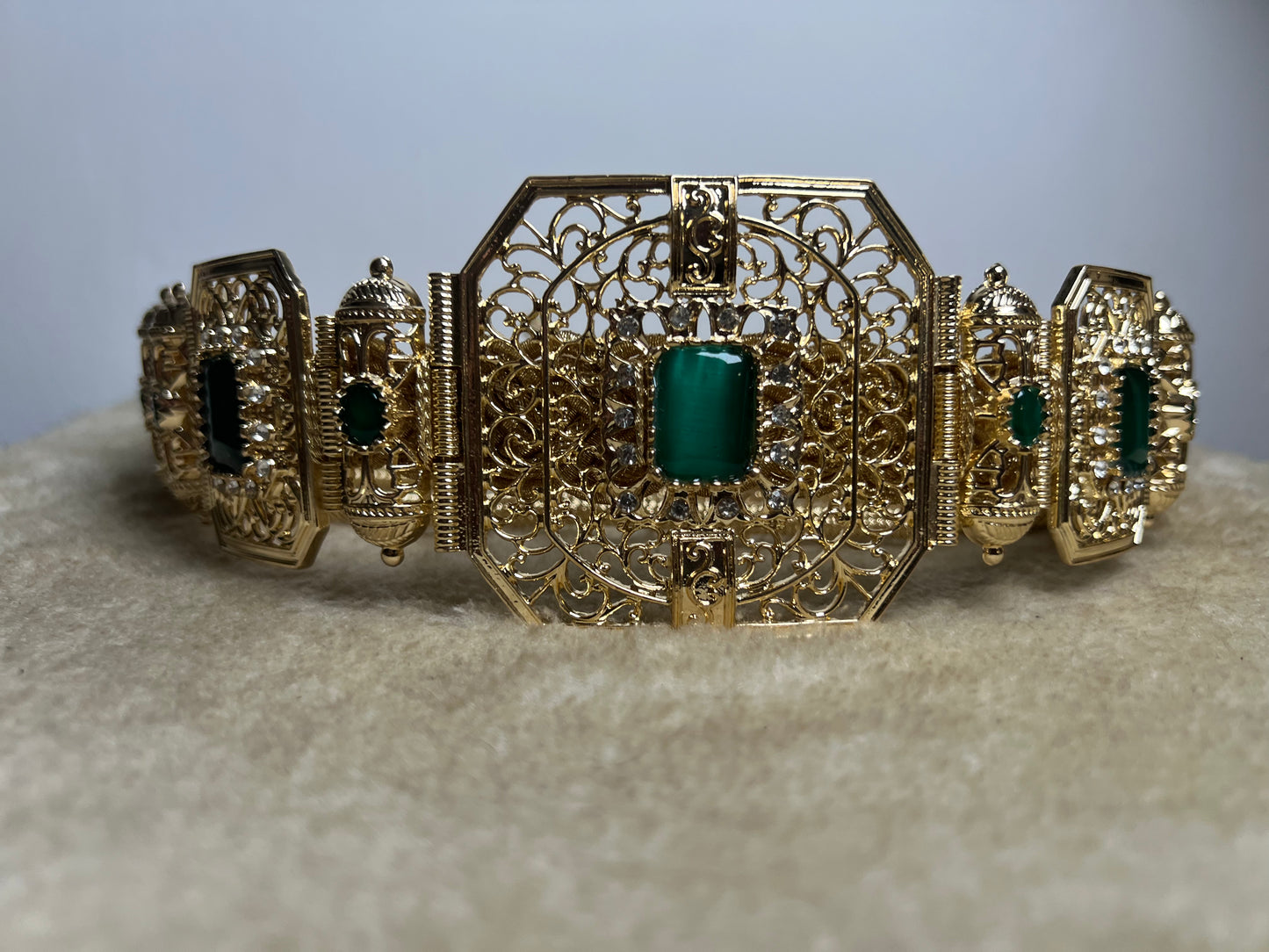 Ceinture Acier Doré et Vert