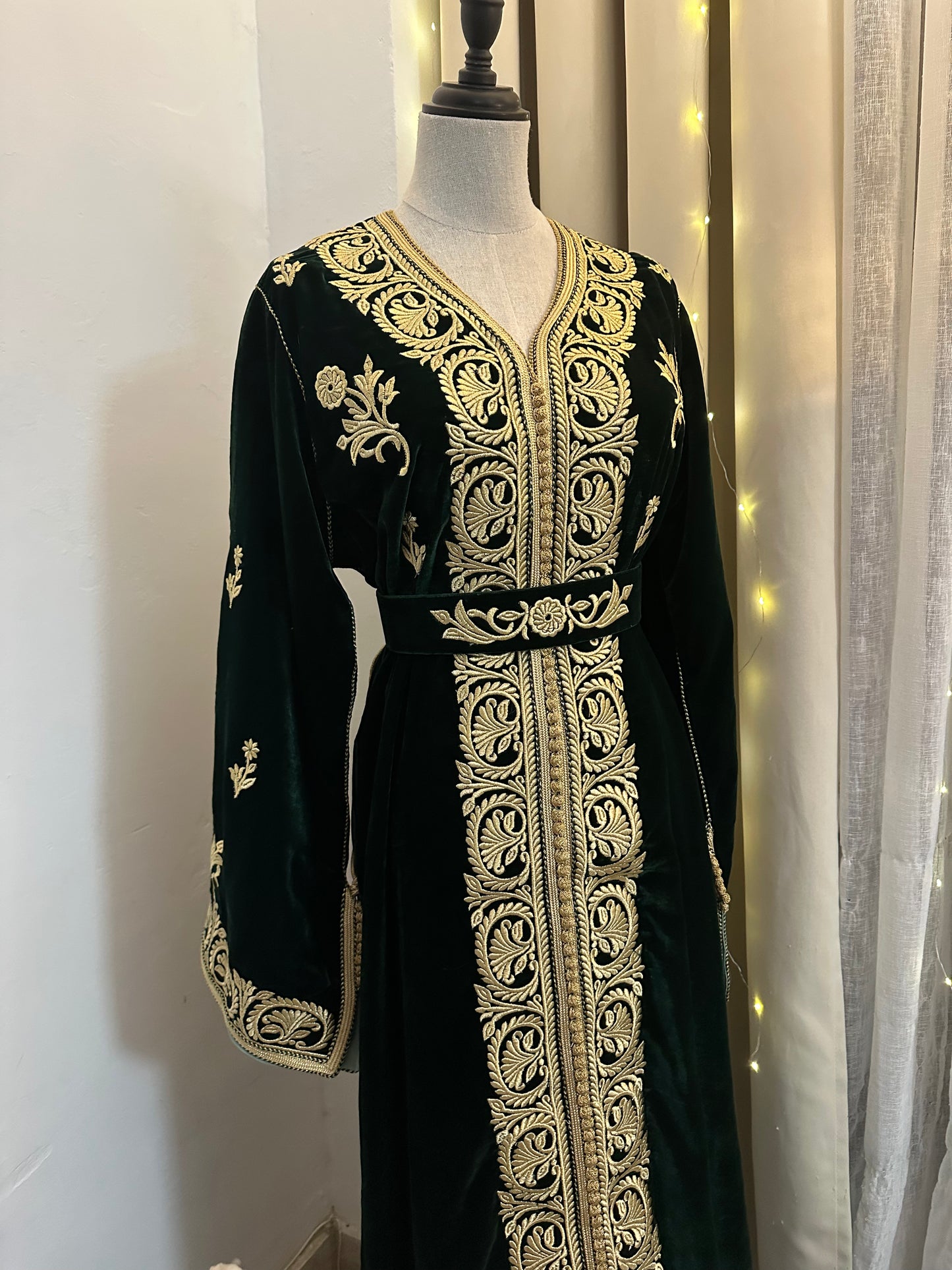 Caftan velours luxe vert Royal