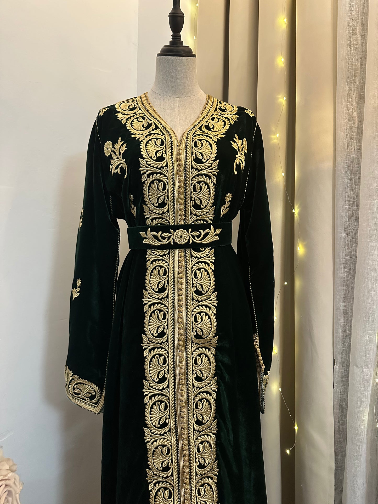 Caftan velours luxe vert Royal