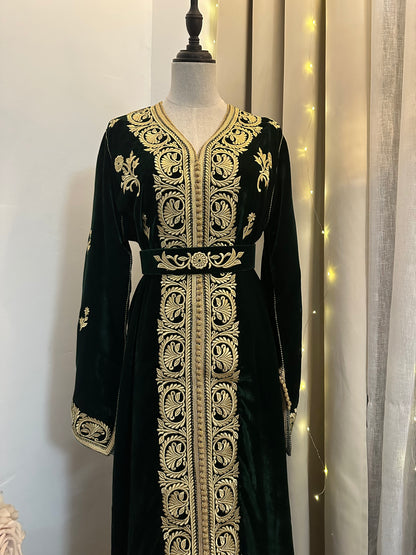 Caftan velours luxe vert Royal