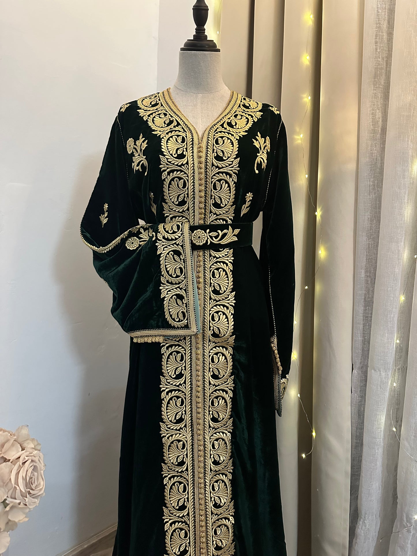 Caftan velours luxe vert Royal