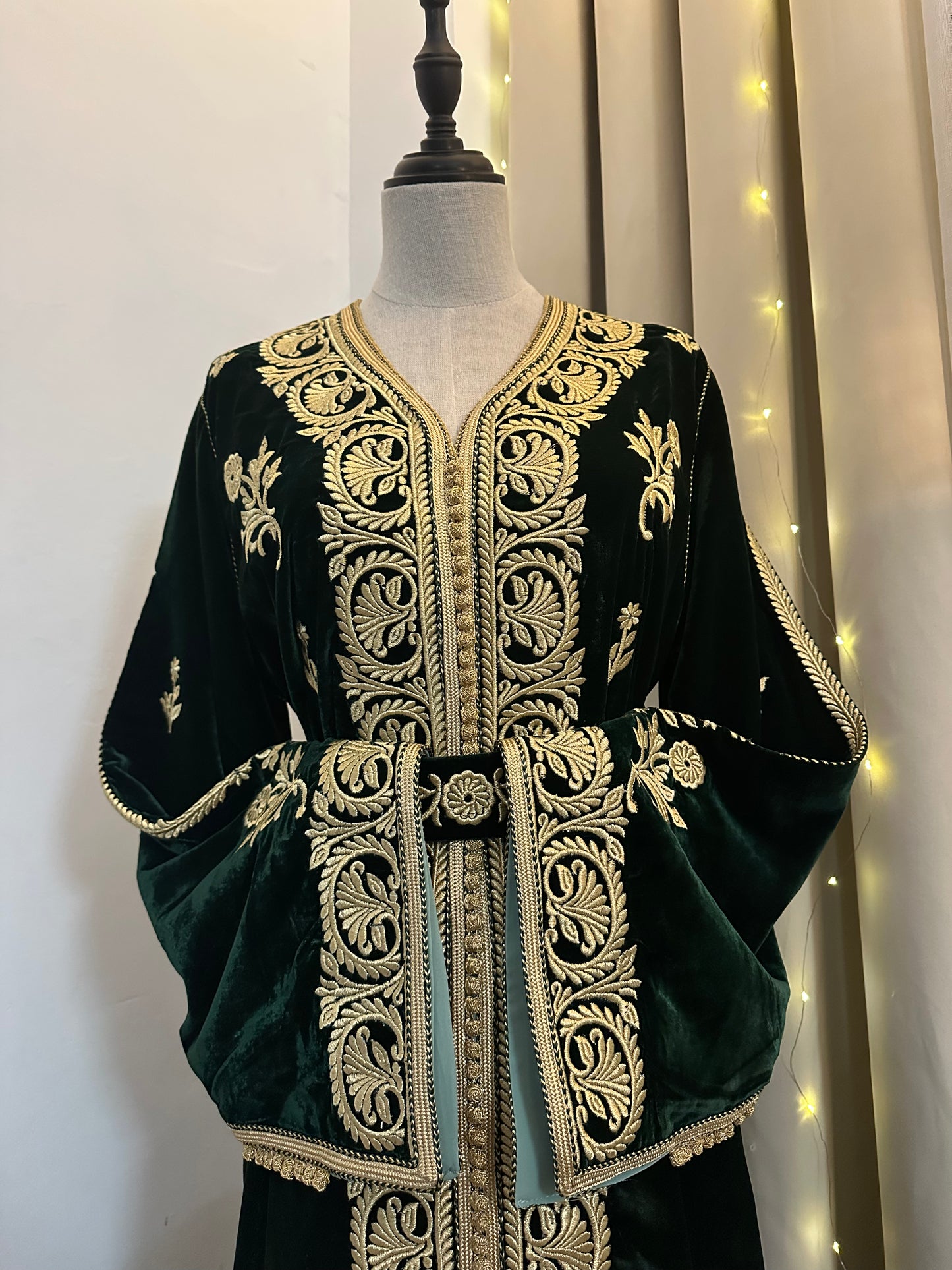 Caftan velours luxe vert Royal