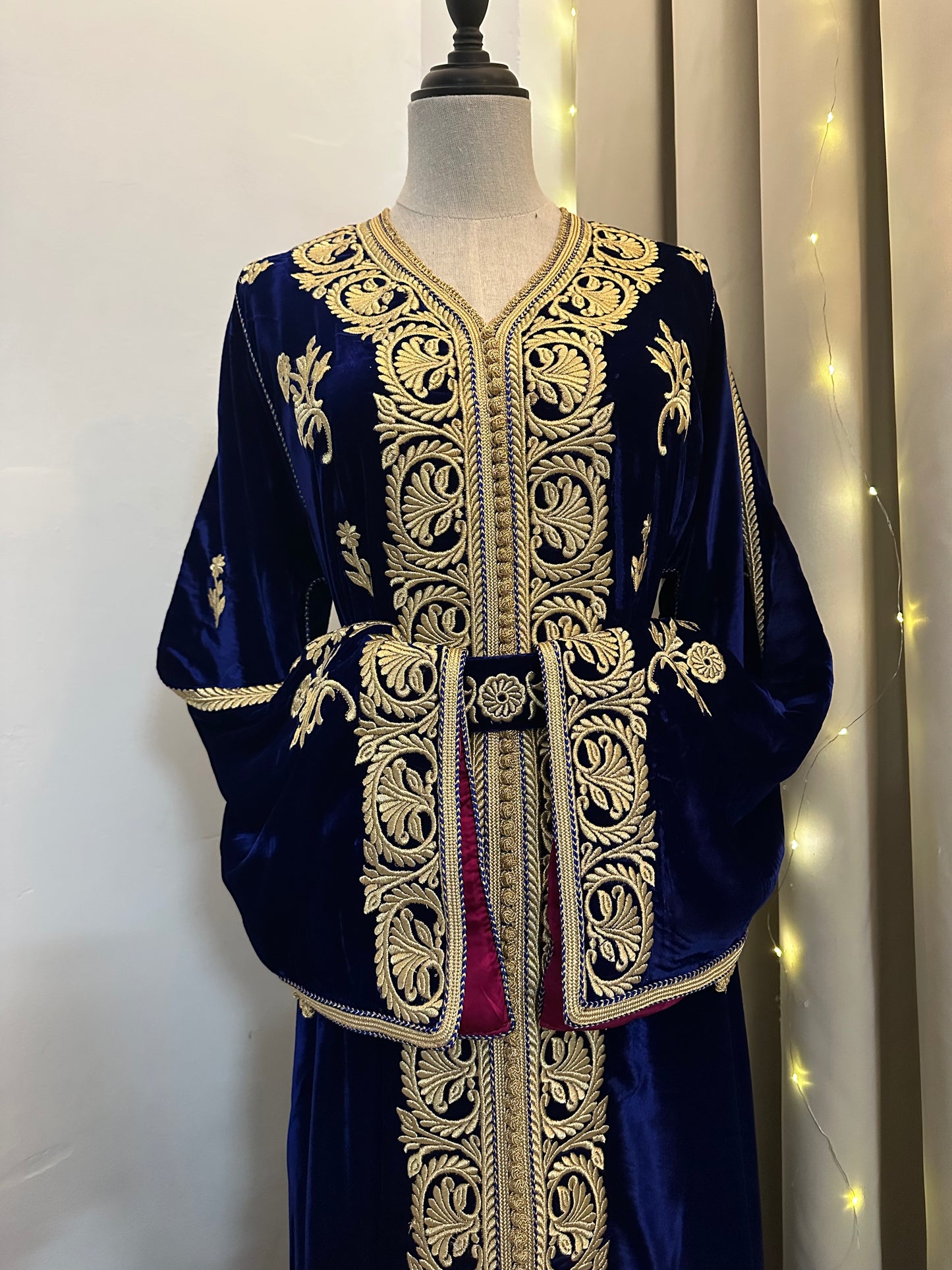 Caftan velours luxe Bleu Roi