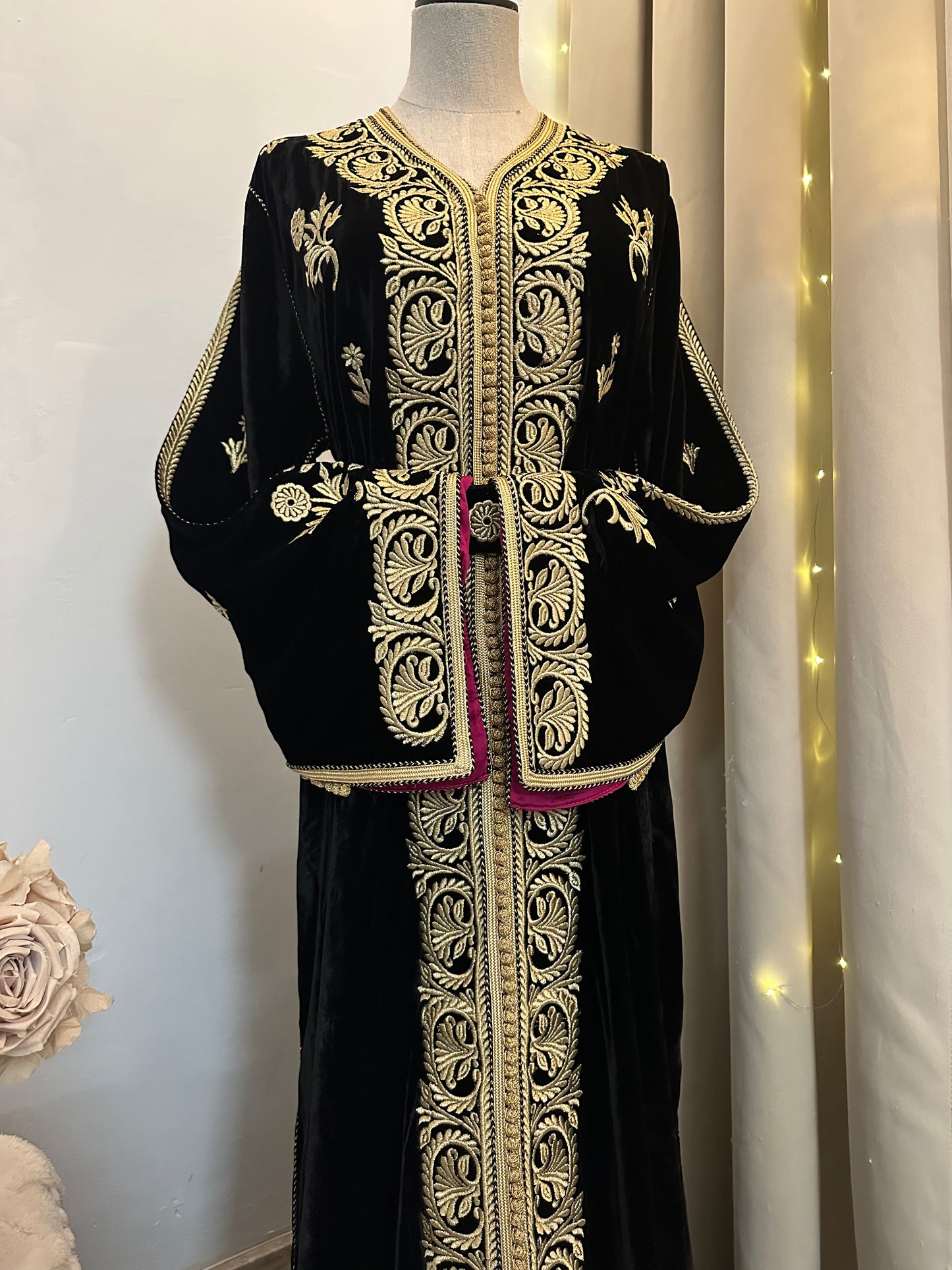 Caftan velours luxe Noir