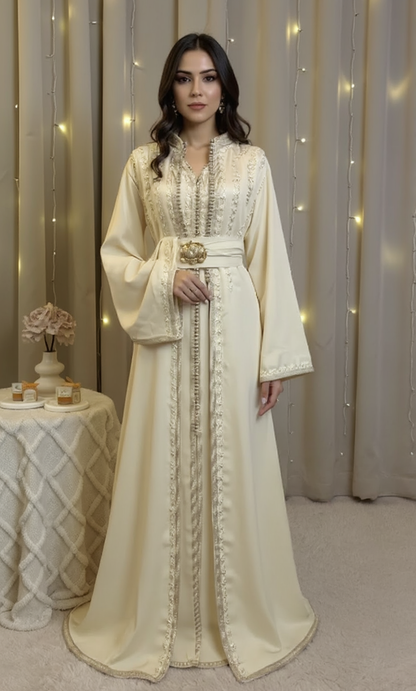 Takchita Blanc cassé Dorée